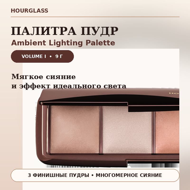 Палитра освещающих пудр Hourglass Ambient Lighting Palette Volume I, 3 × 3 г